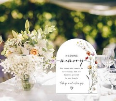 Wildflower In Loving Memory Sign For Wedding, Wedding Ceremony Sign, 6 x 8 In…