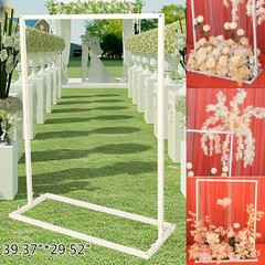 1×0.75M Wedding Arch Backdrop Metal Stand Flowers Balloons Frame Party For Decor