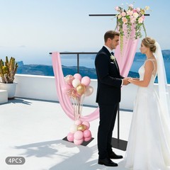 Black Wedding Backdrop Stands 4PCS 80-240cm Adjustable Height Backdrop Stands
