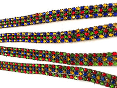 55″ x 1/2″ COLORED GLASS MESH SPARKLE DIMOND RHINESTONE VIN. 1930’S-40’S