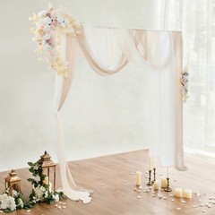 Decorative Artificial Flowers Artificial Wedding Arch Flower Kit With Drapes