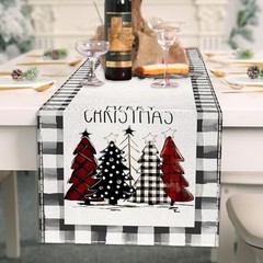 Black White Waterclor Buffalo Plaid Christmas Trees Black Plaid Christmas Tree