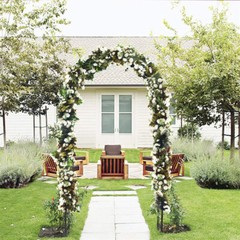 Rustproof Metal Garden Patio Arch Rose Arbour Archway Climbing Plant Trellis US