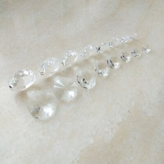 100pcs 10~24MM 2 Holes Octagonal Crystal Beads Prism Chandelier Curtain Part DIY