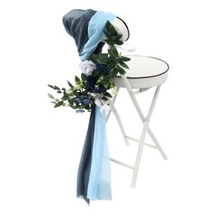 6PCS Purple Artificial Flower Wedding Chair Decorations Rose Chair Decorations