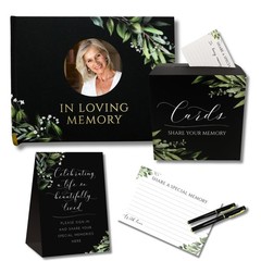 Portiche All-In-One Funeral Guest Book Set Funeral Register Book Celebration Of