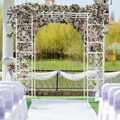 Sqaure Wedding Canopy Chuppah Arch Flower Backdrop Stand Garden Backyard Gazebo