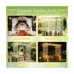Flat Top Garden Arch Trellis 11FT x 9FT, Super Large Arbor Trellis for Climbi…