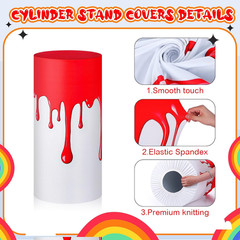 Set of 3 Paint Party Decorations Art Themed Cylinder Stand Covers Paint Splatter