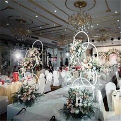 Set of 2 Oversized Round Wedding Arch Backdrop Metal Hoop Floral Stand Party Dec