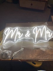 Mr & Mr Neon Sign 24 in x 9.5 in for Anniversary /Wedding Party