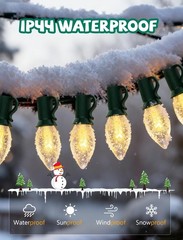 Abeja C7 Clear Christmas Lights Warm White, 25Ft Outdoor Incandescent String …