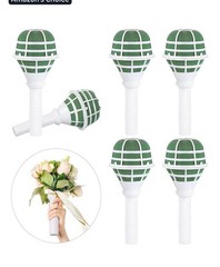 Bridal Flower Bouquet Holder 5 Pieces Wedding Foam Floral Handle Bouquet Hold…