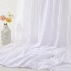 Wedding Arch Draping Fabric – Chiffon Sheer Drapes – 30 Inch x 1 Panel White