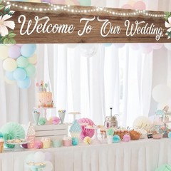 Welcome to Our Wedding Large Banner Beginning Rustic Reception Decorations