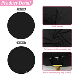 Fomcet 7.2FT round Backdrop – Black Wedding Arch Cover for Circle Balloon Arch F
