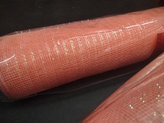 2 Rolls Peach Deco Mesh 21″ Craig Bachman Quality 30′ Peachy Pink Iridescent