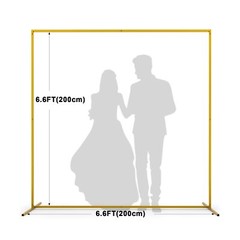 6.6FT x 6.6FT Gold Wedding Arches for Ceremony Rectangular Metal Balloon Arch…