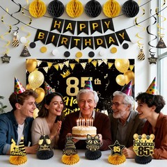Happy 85th Birthday Party Decoration: Including Birthday Banner Backdrop, Par…