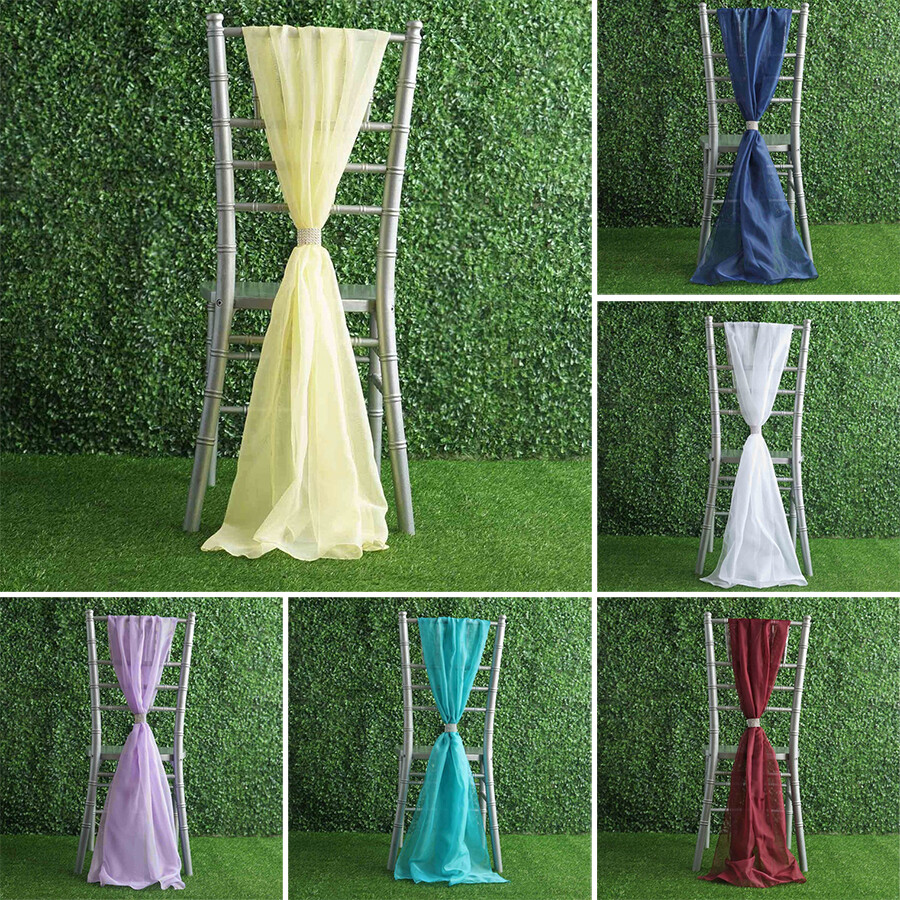 40 Premium Chiffon Wide CHAIR SASHES Banquet Wedding Ceremony Party Decorations