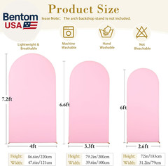 Pink Blue Arch Cover 3 Set-7.2Ft, 6.6FT, 6FT Arch Backdrop Cover Spandex Fitted