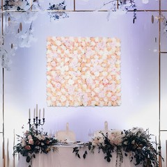 1 × 1M Artificial Flower Wall Panel Silk Rose Hydrangea Backdrop Decor