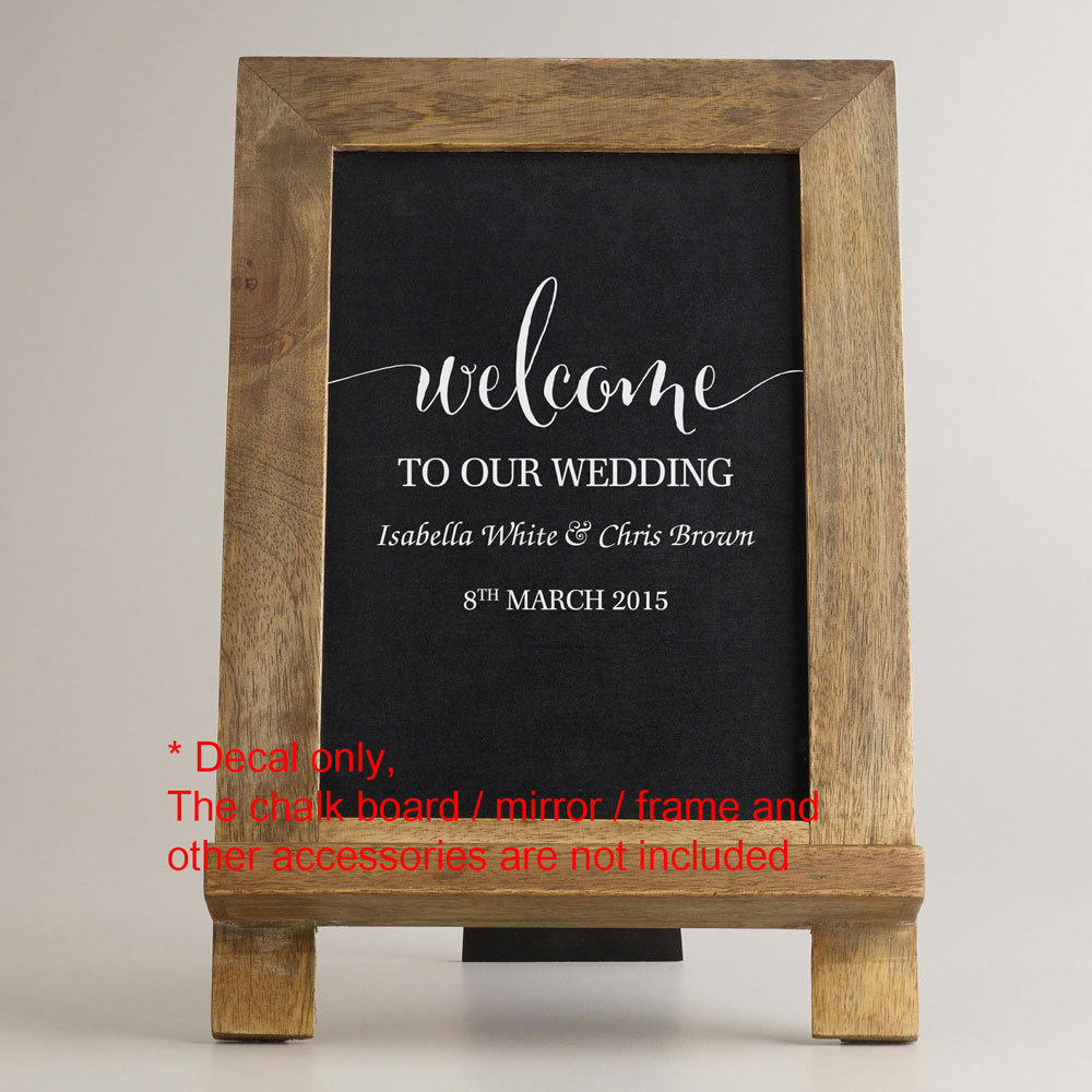 Custom Wedding Baptism Welcome Sign Decal | Removable Vinyl for Mirror Wall