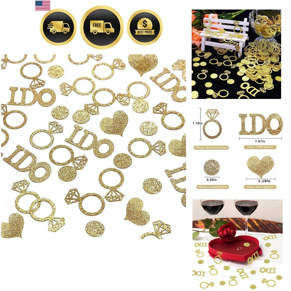 Gold Wedding Confetti Engagement Party Decorations Bridal Shower Confetti