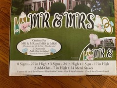 NIB Giant Yard Decor – Wedding – 8 Signs – Mr.& Mrs. Celebration Love – Home