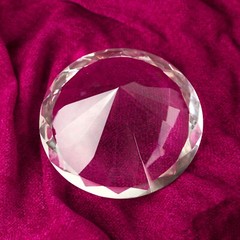 Huge Clear Crystal Diamond Paperweight Unique 6 inch, 150mm