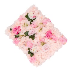 6PCS Pink Artificial Flower Panel Wedding Party Background Floral Decor Wall