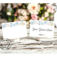 SOFT WINTER SNOWFLAKES WEDDING PLACE CARDS, TAGS or ESCORT CARDS #485