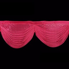 1-6M Long Ice Faux Silk Swag Drape Panel Valance W/Tassel Veil Wedding Stage DIY