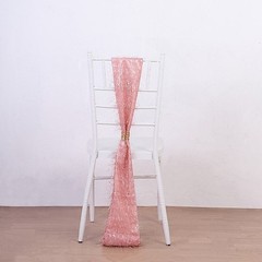 5 ROSE GOLD Polyester Chair SASHES Metallic Fringe Party Events Home Decorations