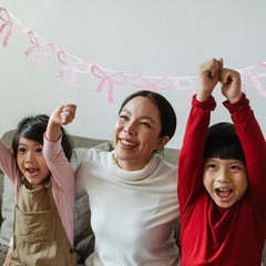 1Set Reusable Bow Garland Banner for Mothers Day Party Assorted Color Felt Decor