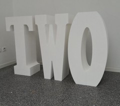 TWO 80x20cm Letters Set Styrofoam Decoration Number 2nd Birthday Toddler DIY