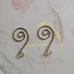 80Pcs Swirl Shaped Metal Hook Hanger Crystal Prisms Chandelier Gold Connector