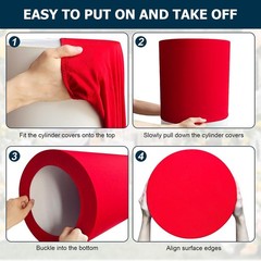 Red Cylinder Pedestal Stand Cover XXL Spandex Round Party Wedding Decor 1 Pc