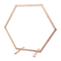 Wood Hexagon Arch Backdrop Stand 7.1 FT Hexagon Wood Wedding Arch Frame Decor