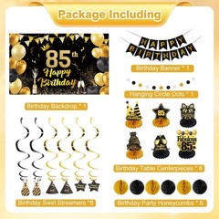 Happy 85th Birthday Party Decoration: Including Birthday Banner Backdrop, Par…