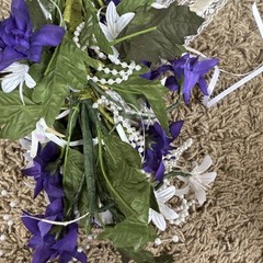 Artist Crafted Beautiful Wedding Bouquet Pd. $525.00- White Roses Purple Flowers