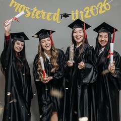 Mastered It 2026 Banner, Graduation Sign, Class of 2026 Congrats Grad Party D…
