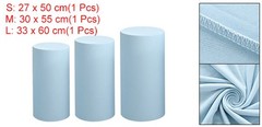 Set of 3 Cylinder Spandex Stand Covers, Light Blue, Elastic Fabric-Small