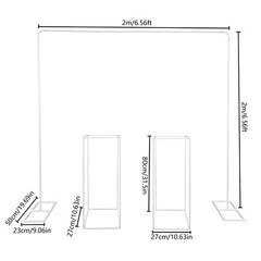 White Wedding Backdrop Stand Set – 1* Balloon Stand + 2* Flower Stands Steel