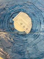 Set 0f 6 20 inch Japanese Chinese Paper Wired Lanterns With Expander Blue
