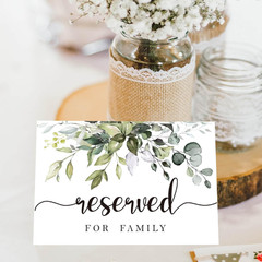 10 Rustic Leaf Reserved Sign – Reserved Table Sign -Table Tent Wedding Sign- Gue
