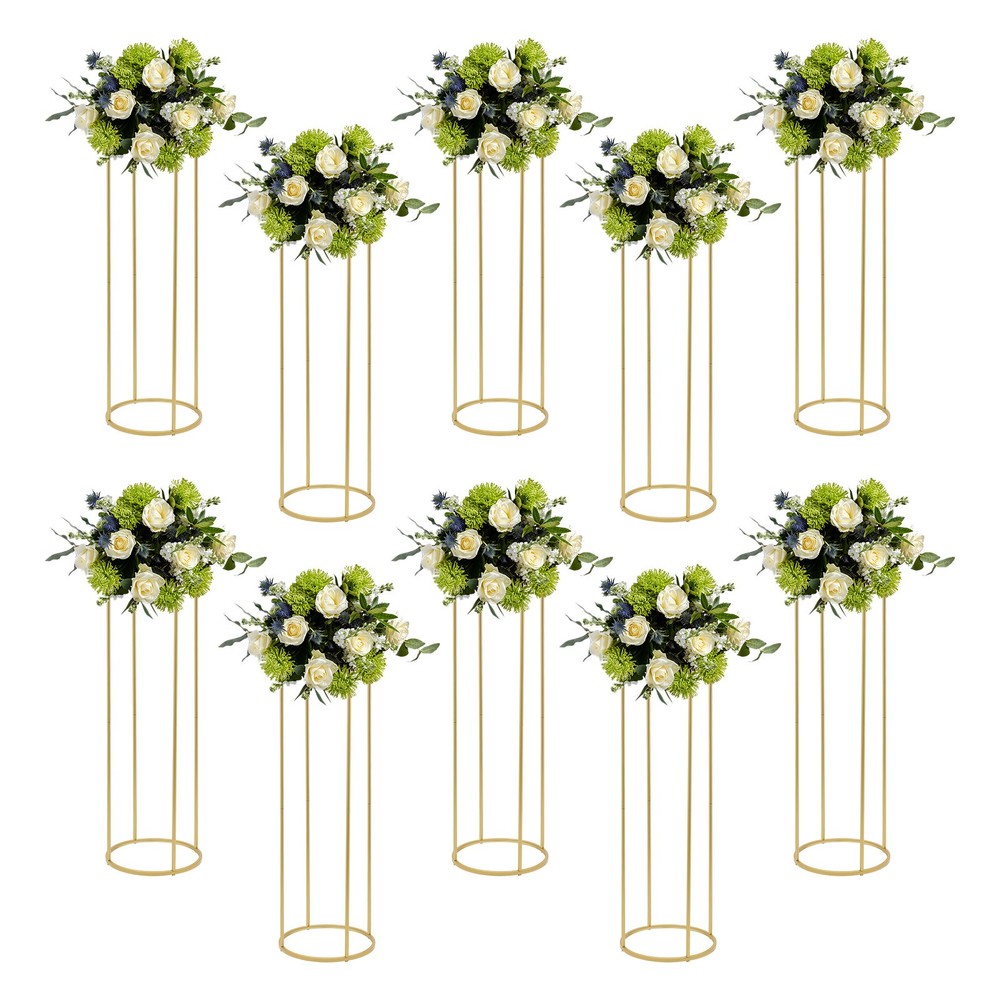 10x 3.28ft Gold Wedding Centerpieces for Wedding Table Metal Flower Stand Decor