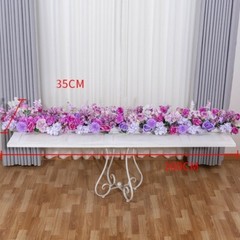 Artificial Rose Strip Table Runner Flower Row Arrangement Wedding Backdrop Wall