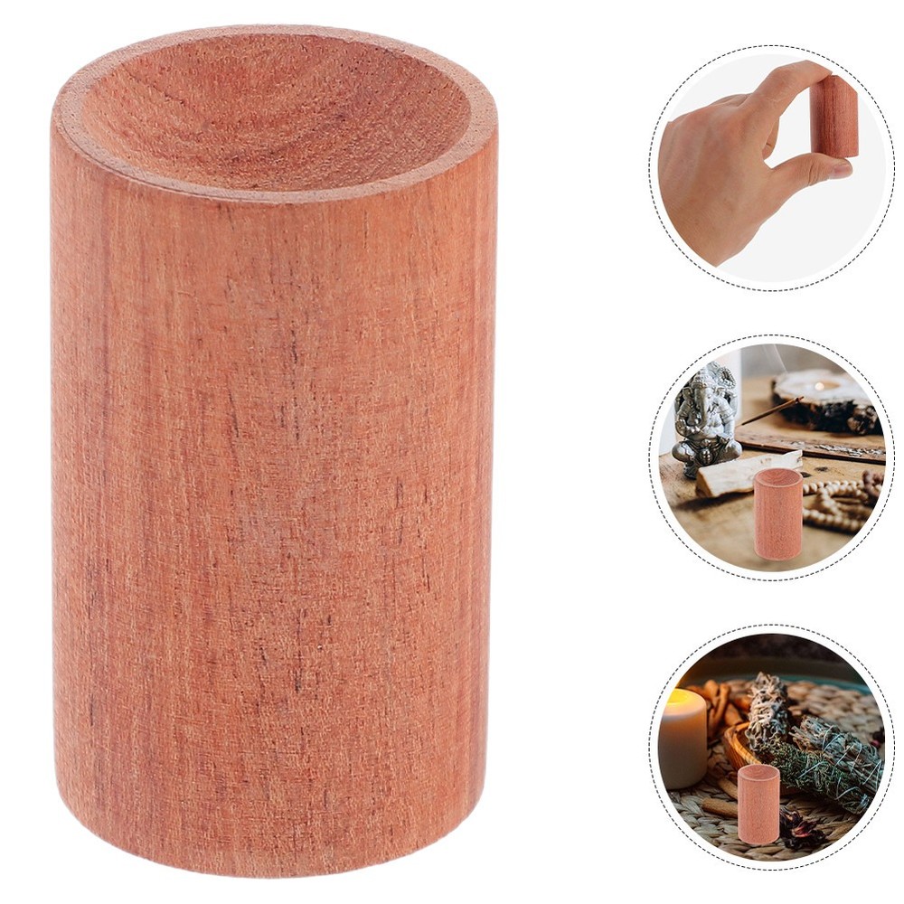 Natural Wood Mini Cylinder Stand for Essential Oil Display Aromatherapy Holder