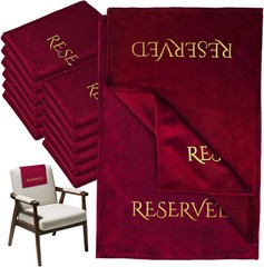 12 Pieces Velvet Reserved Chair Signs for Weddings – Gold Foil Church Pew Seatin